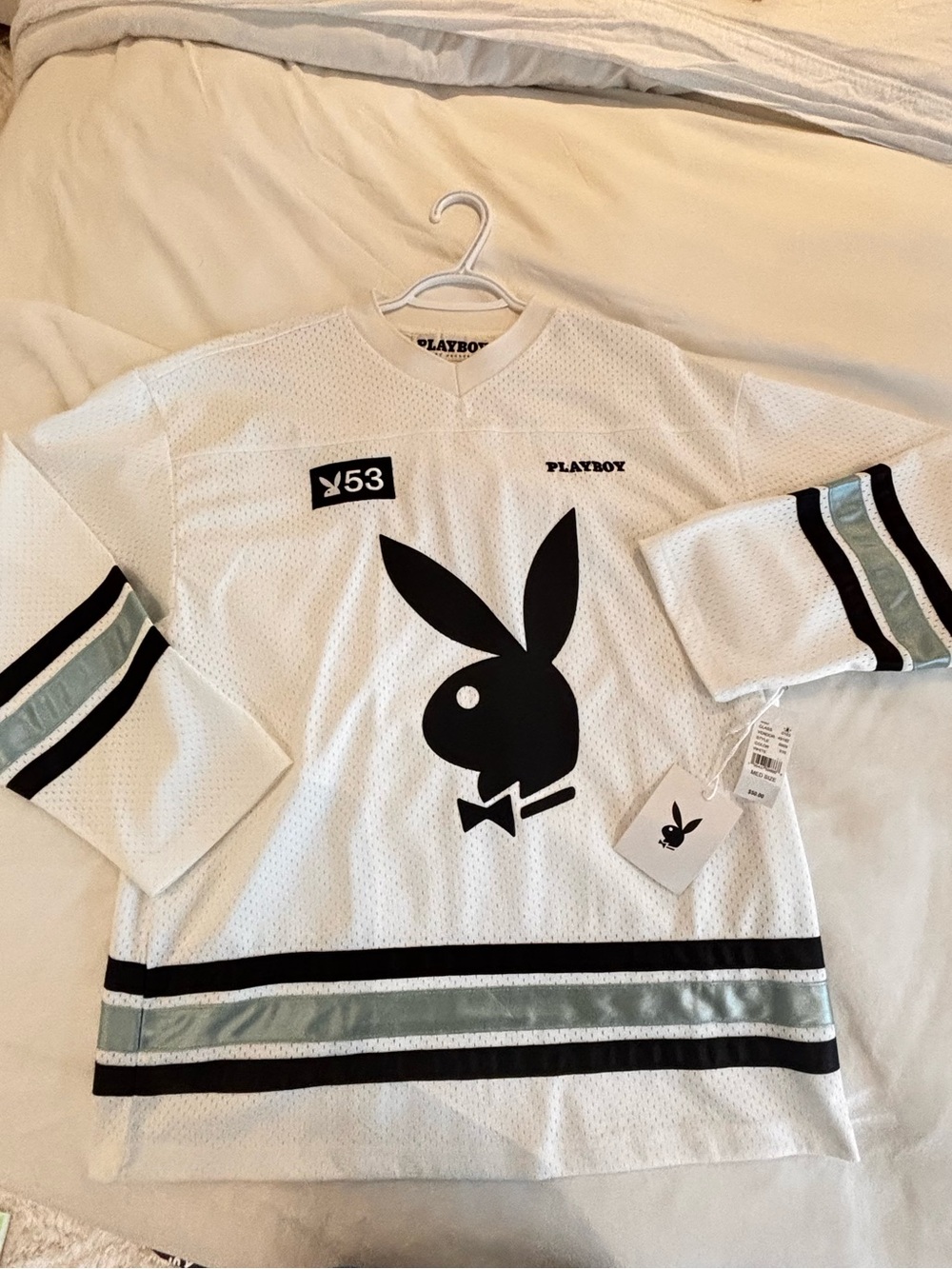 Playboy by Pacsun White with Logo Jersey